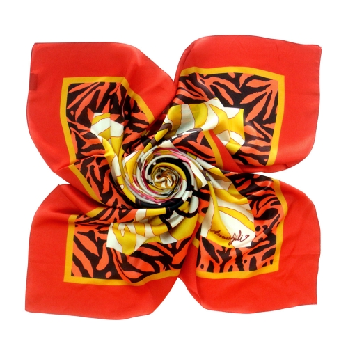 ANNA GILI SILK SCARF BIANCO&BIANCHETTA