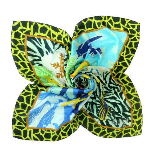 ANNA GILI SILK SCARF UCCELLO DEL PARADISO